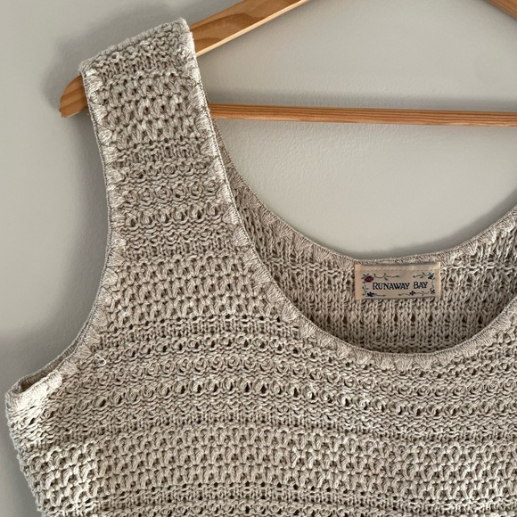VINTAGE CREAM CROCHET TANK - Picture 4 of 4
